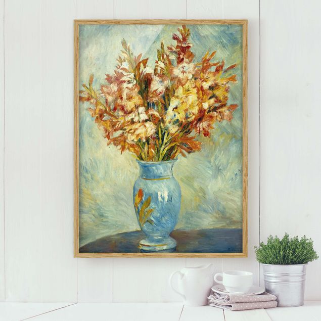 Konststilar Impressionism Auguste Renoir - Gladiolas in a Blue Vase
