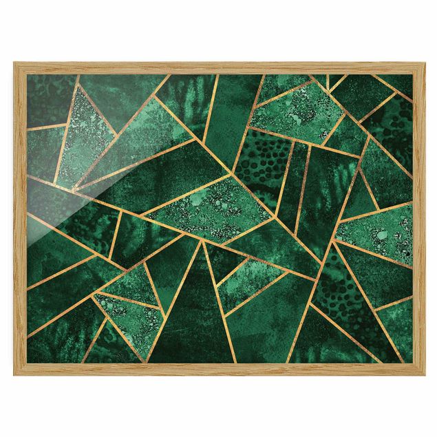 Tavlor konstutskrifter Dark Emerald With Gold