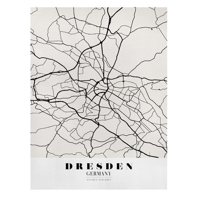 Tavlor världskartor Dresden City Map - Classical