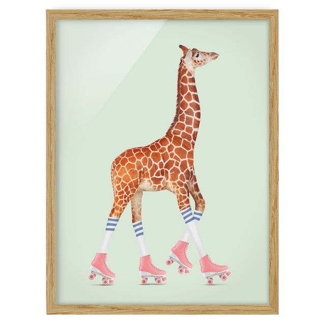 Tavlor giraffer Giraffe With Roller Skates