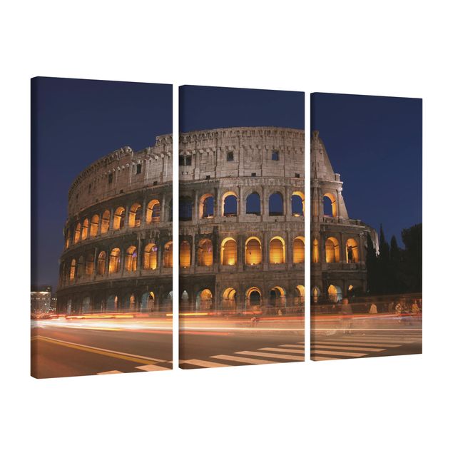 Tavlor arkitektur och skyline Colosseum in Rome at night
