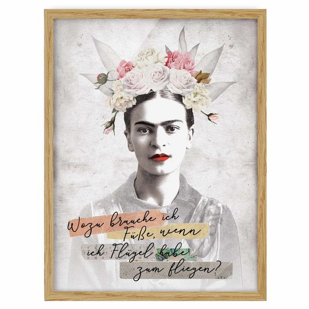 Tavlor med ram ordspråk Frida Kahlo - A quote