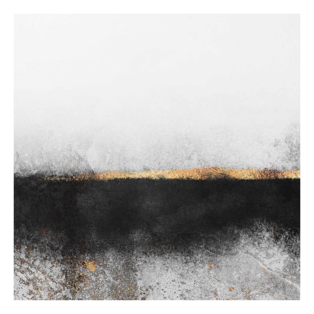 Tavlor konstutskrifter Abstract Golden Horizon Black And White