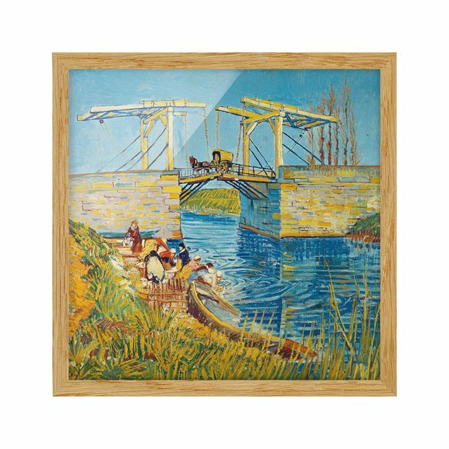 Konststilar Pointillism Vincent van Gogh - The Drawbridge at Arles with a Group of Washerwomen