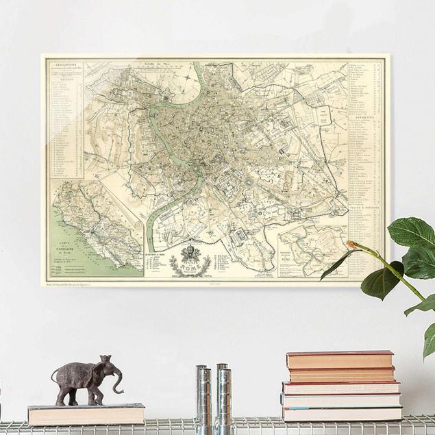 Kök dekoration Vintage Map Rome Antique
