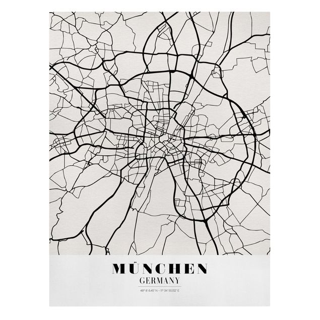 Tavlor världskartor Munich City Map - Classic