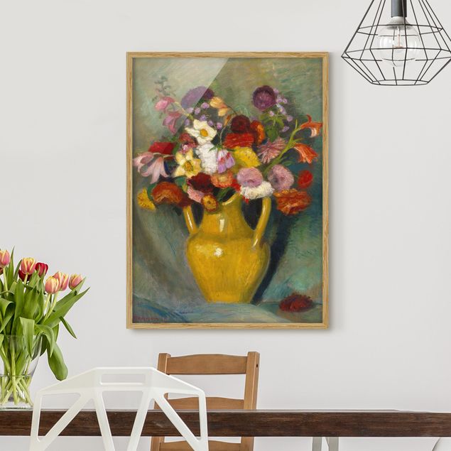 Kök dekoration Otto Modersohn - Colourful Bouquet in Yellow Clay Jug