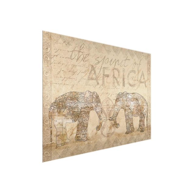 Glastavlor djur Vintage Collage - Spirit Of Africa