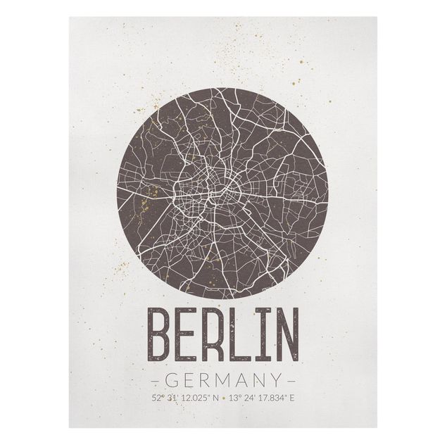 Tavlor brun City Map Berlin - Retro