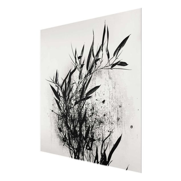 Glastavlor svart och vitt Graphical Plant World - Black Bamboo