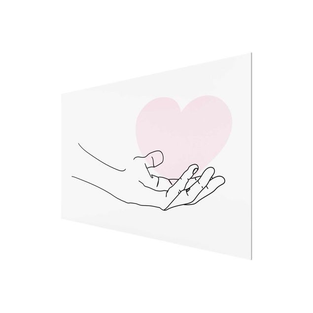 Tavlor rosa Hand With Heart Line Art