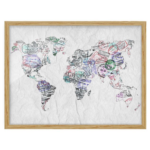 Tavlor världskartor Passport Stamp World Map