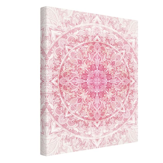 Tavlor mandalas Mandala WaterColours Sun Ornament Light Pink