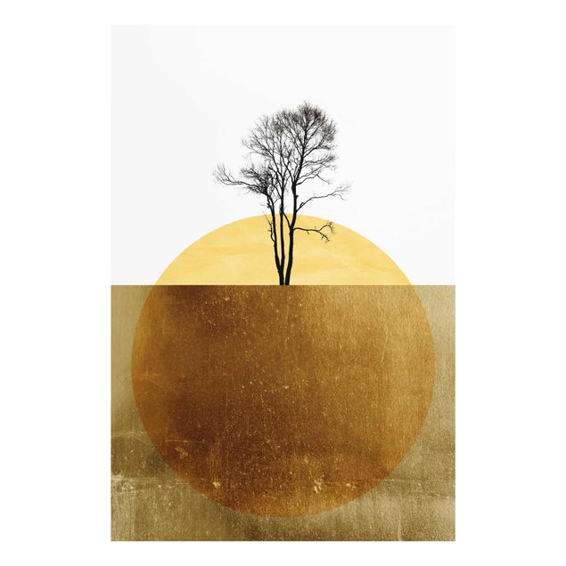 Tavlor konstutskrifter Golden Sun With Tree