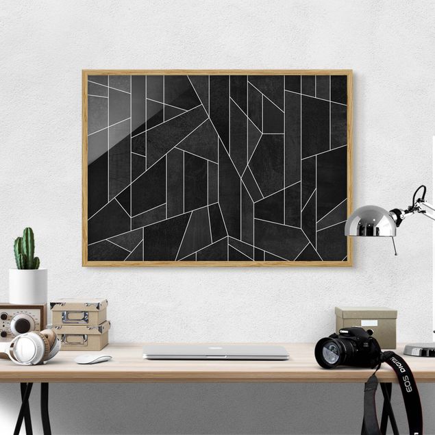 Kök dekoration Black And White Geometric Watercolour