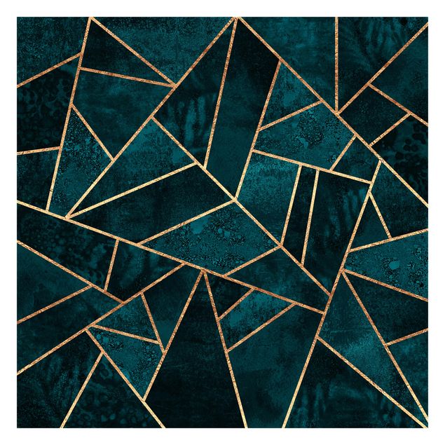 Fototapeter turkos Dark Turquoise With Gold