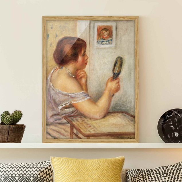 Kök dekoration Auguste Renoir - Gabrielle holding a Mirror or Marie Dupuis holding a Mirror with a Portrait of Coco