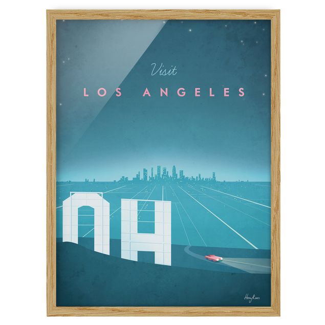 Tavlor med ram vintage Travel Poster - Los Angeles