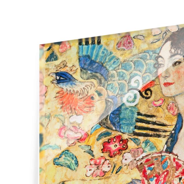 Tavlor porträtt Gustav Klimt - Lady With Fan