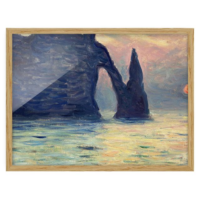 Konstutskrifter Claude Monet - The Cliff, Étretat, Sunset