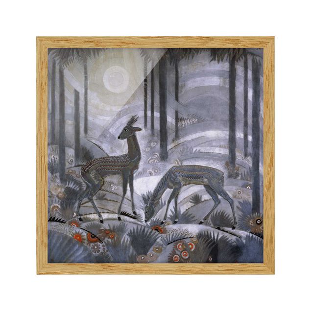 Konststilar Jean Dunand - Gazelles – Lacquered Wood Panel