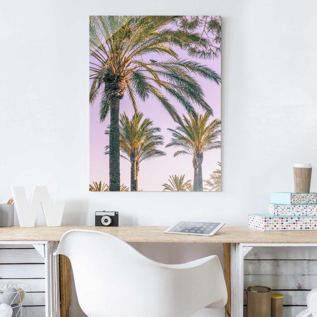 Tavlor landskap Palm Trees At Sunset