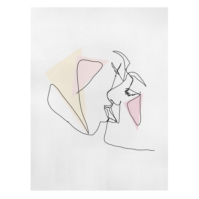 Tavlor porträtt Kiss Faces Line Art