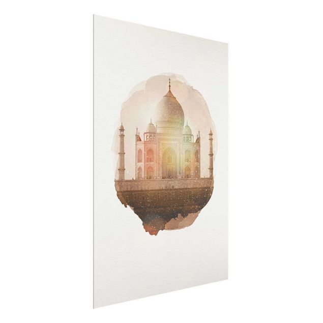 Tavlor arkitektur och skyline WaterColours - Taj Mahal
