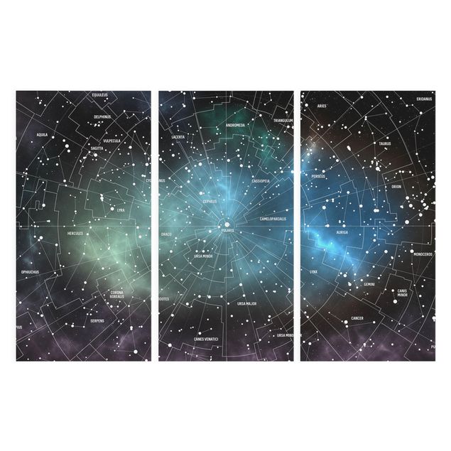 Tavlor svart Stellar Constellation Map Galactic Nebula