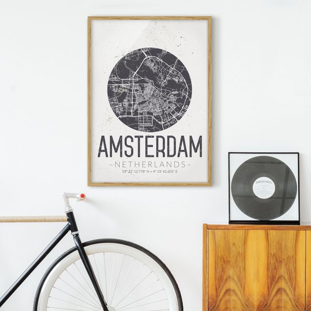 Kök dekoration Amsterdam City Map - Retro