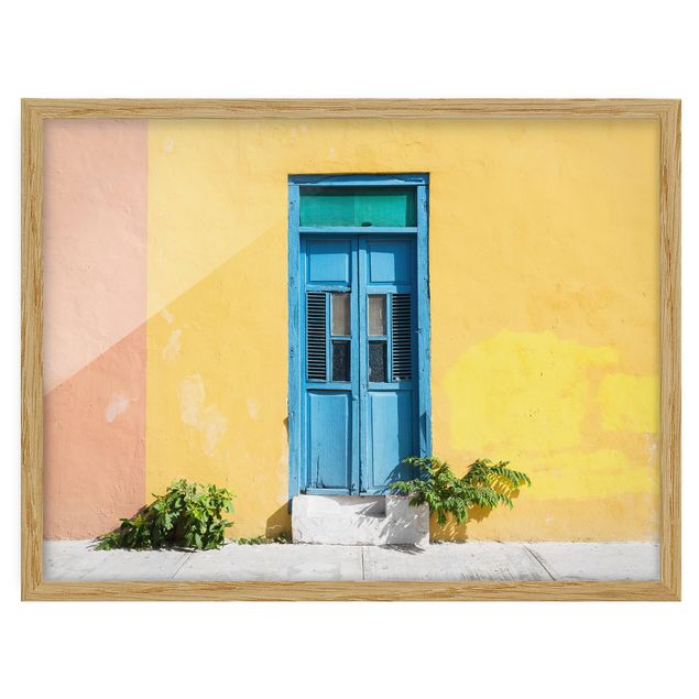 Tavlor modernt Colourful Wall Blue Door