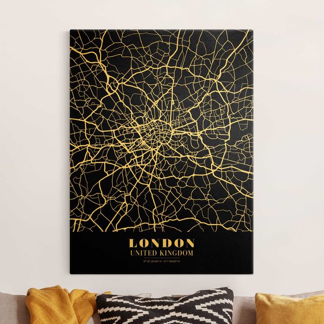 Kök dekoration London City Map - Classic Black