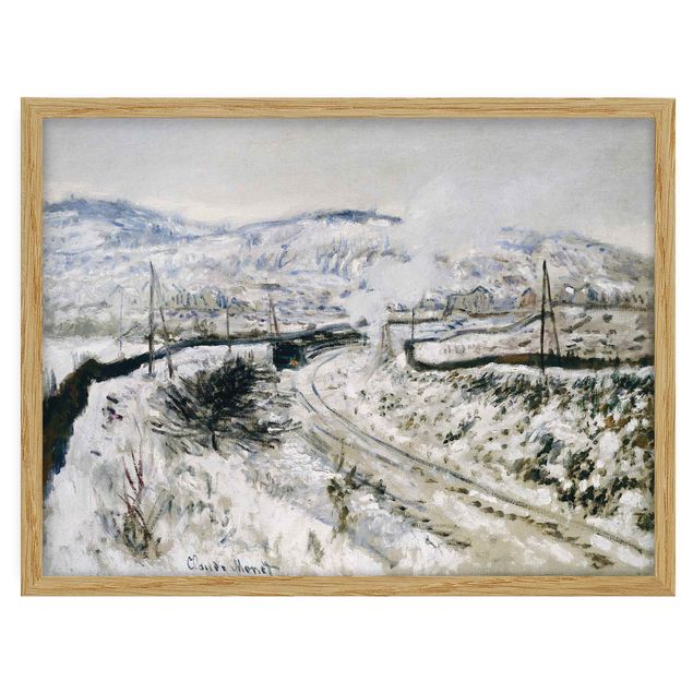 Konstutskrifter Claude Monet - Train In The Snow At Argenteuil