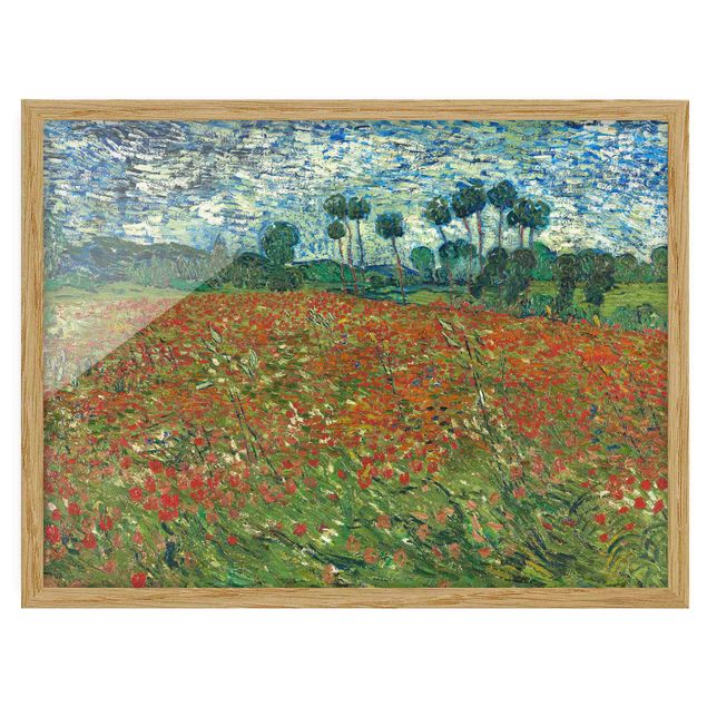 Tavlor med ram konstutskrifter Vincent Van Gogh - Poppy Field
