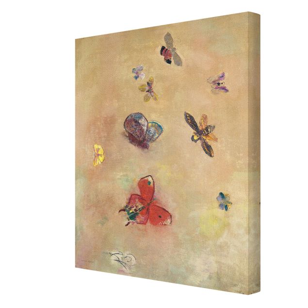 Canvastavlor konstutskrifter Odilon Redon - Colourful Butterflies