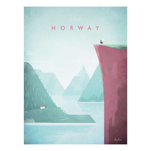 Glastavlor arkitektur och skyline Travel Poster - Norway