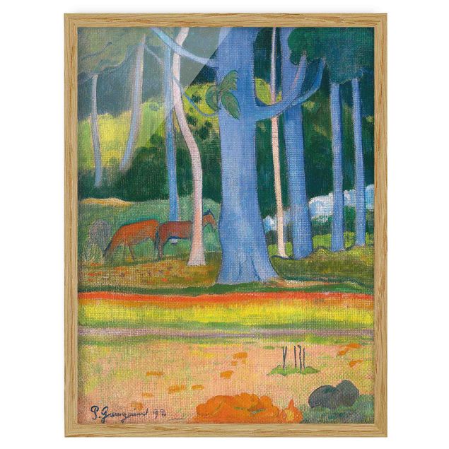 Konstutskrifter Paul Gauguin - Landscape with blue Tree Trunks