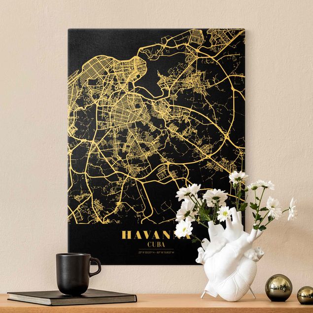Kök dekoration Havana City Map - Classic Black