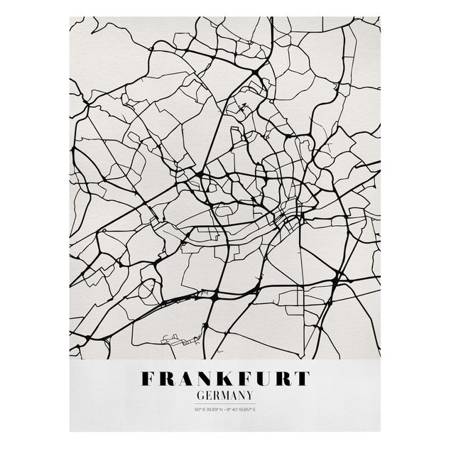 Tavlor svart och vitt Frankfurt City City Map - Classical