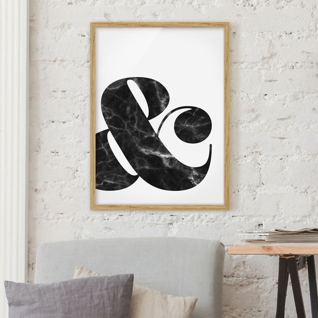 Tavlor med ram svart och vitt Ampersand Marble