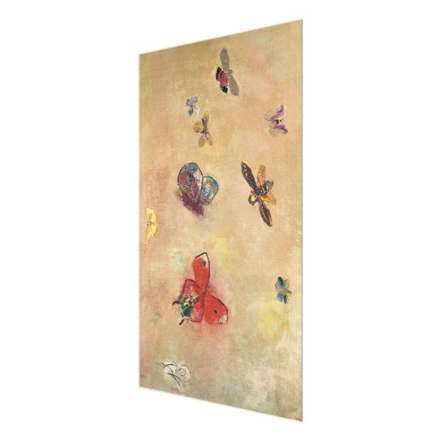 Glastavlor djur Odilon Redon - Colourful Butterflies