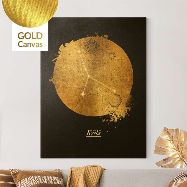 Guld Zodiac Sign Cancer Gray Gold
