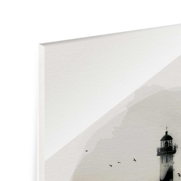 Glastavlor landskap WaterColours - Lighthouse In The Fog