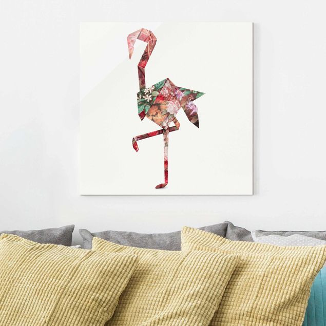 Kök dekoration Origami Flamingo
