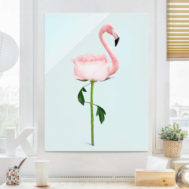 Tavlor Flamingo With Rose