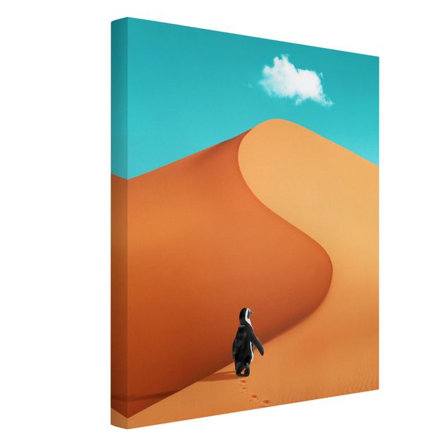 Tavlor landskap Desert With Penguin