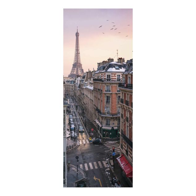 Glastavlor arkitektur och skyline The Eiffel Tower In The Setting Sun