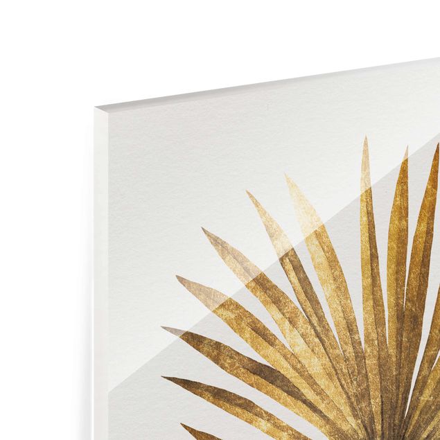 Glas Magnetboard Gold - Palm Leaf