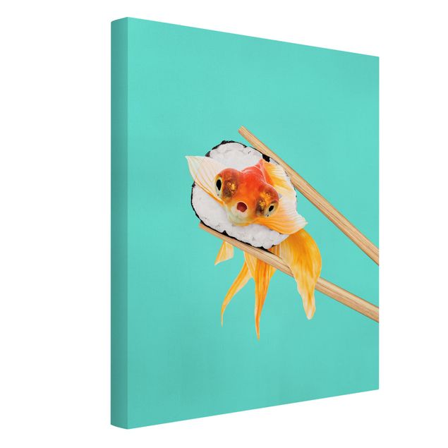 Canvastavlor konstutskrifter Sushi With Goldfish