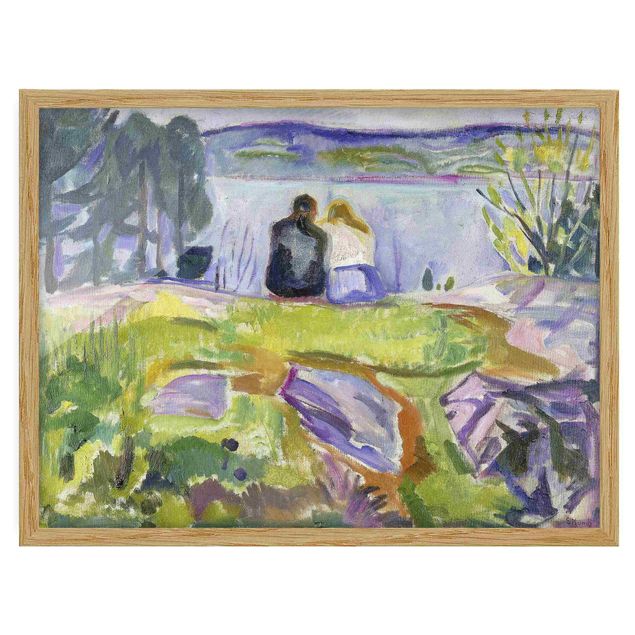 Konststilar Post Impressionism Edvard Munch - Spring (Love Couple On The Shore)